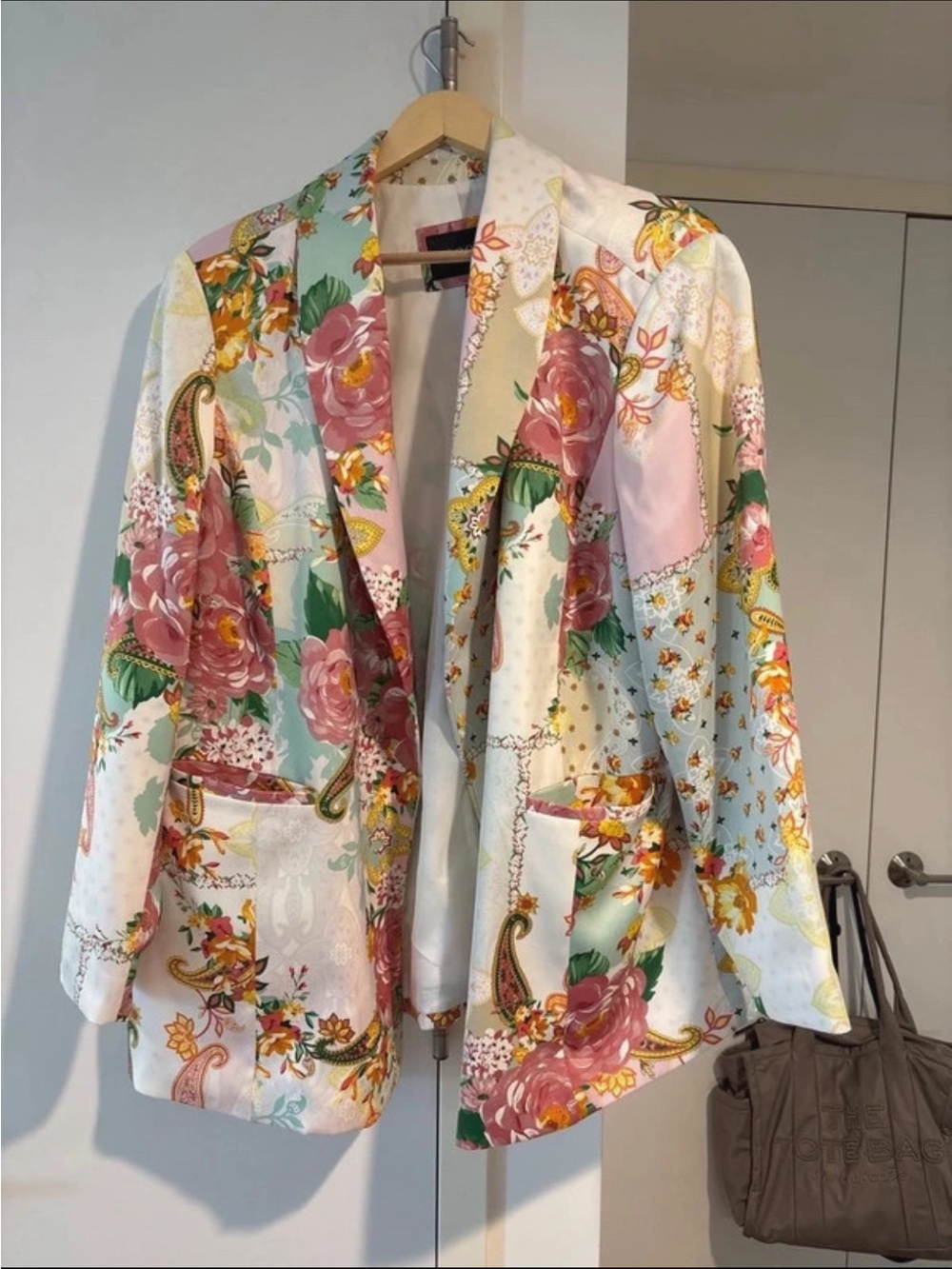 Eloquii Floral Patchwork Print Blazer size 18